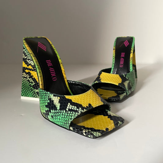 The Attico Devon Snake Leather Sandals