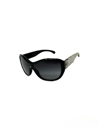 Chanel Sheild Tweed Pattern Sunglasses