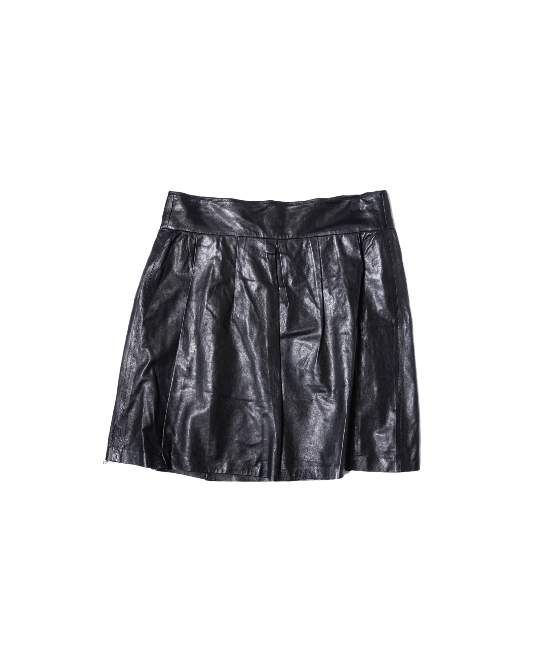 Vince Lamb Leather Pleated Skirt