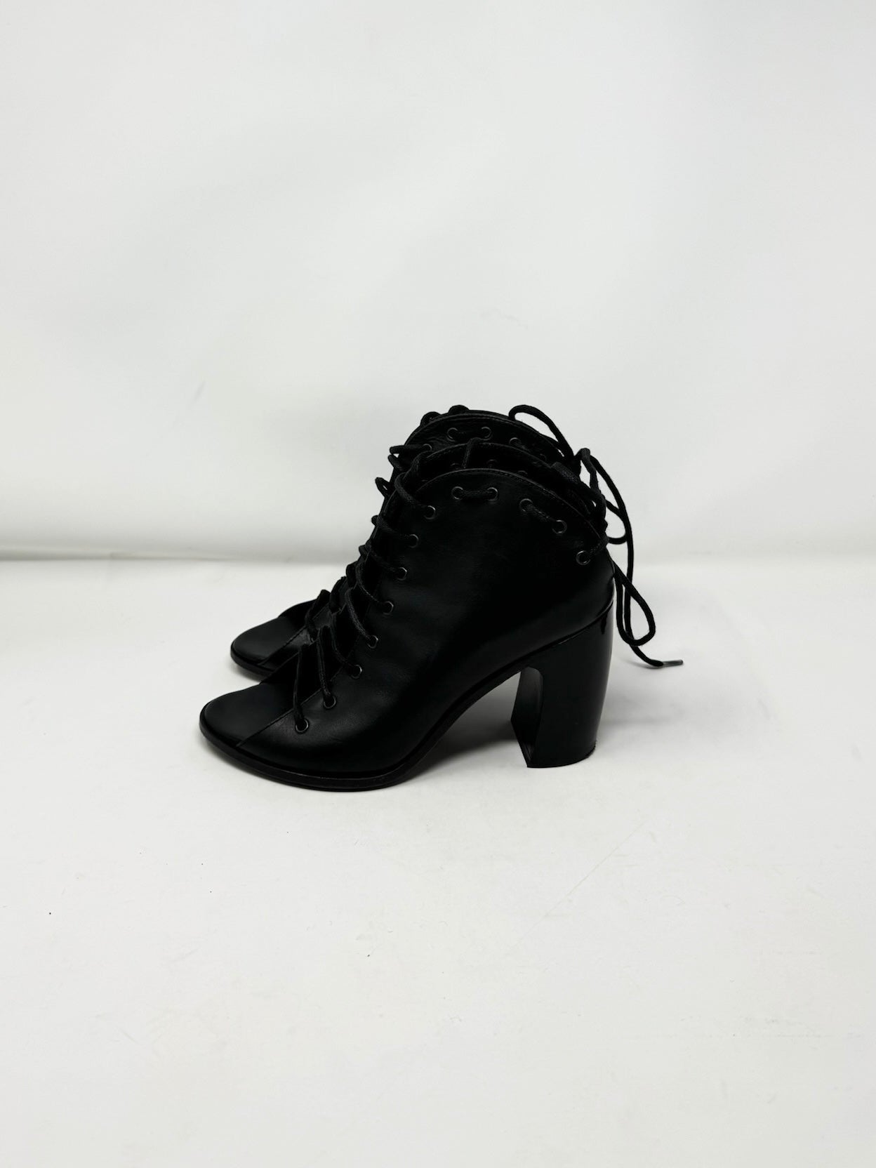 Ann Demeulemeester Leather Lace Up Booties