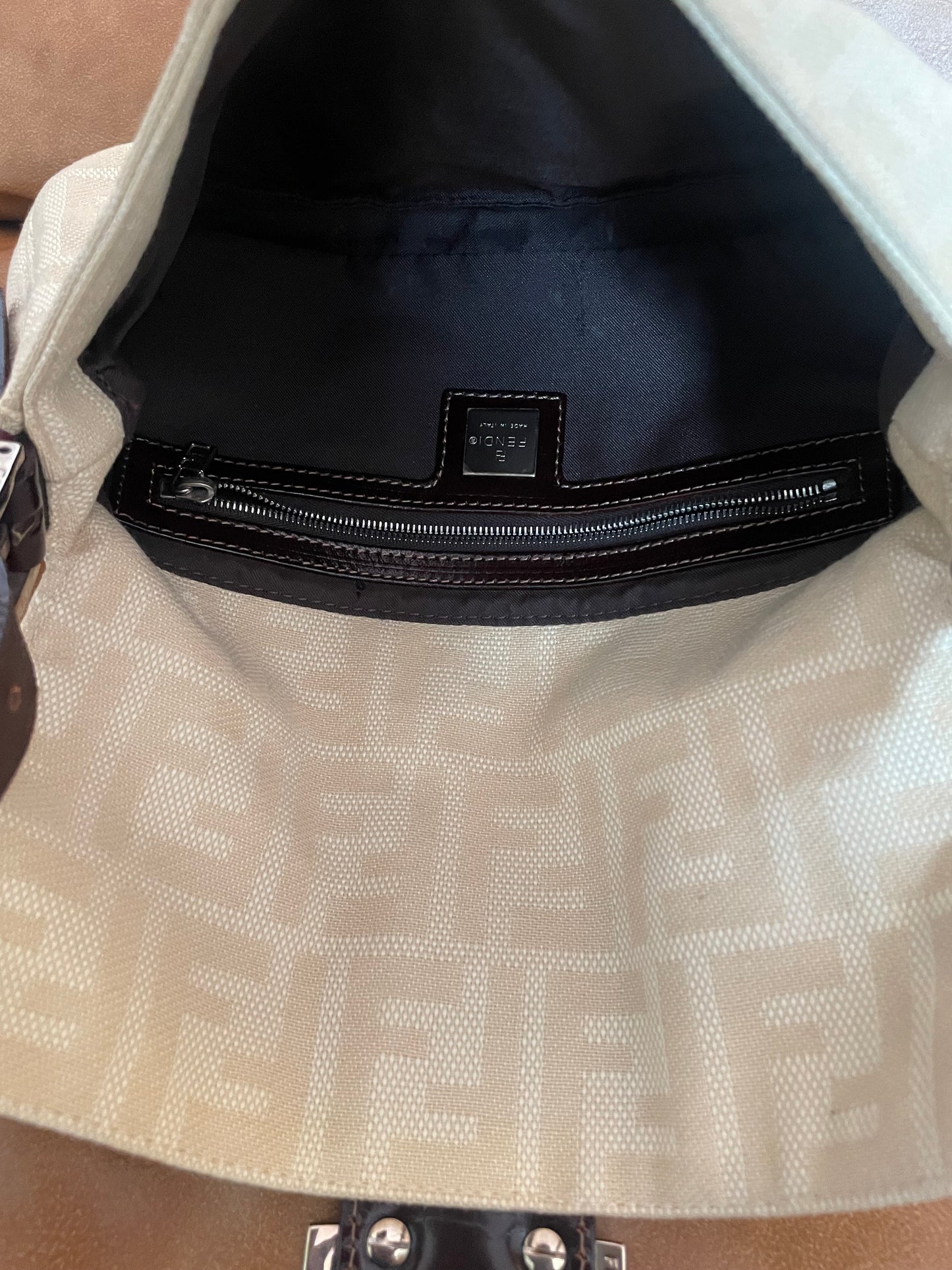 Fendi Zucca Mamma Baguette Shoulder Bag