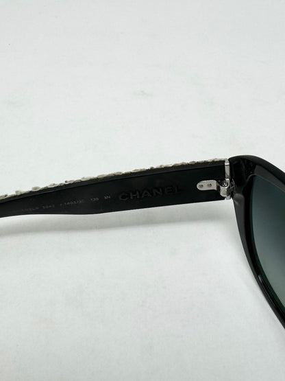 Chanel Sheild Tweed Pattern Sunglasses