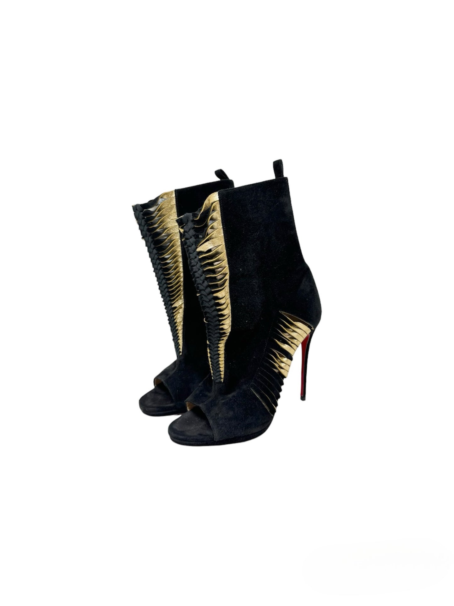 Christian Louboutin Veau Velours Nappa Miss Circus 120 Peep Toe Boots