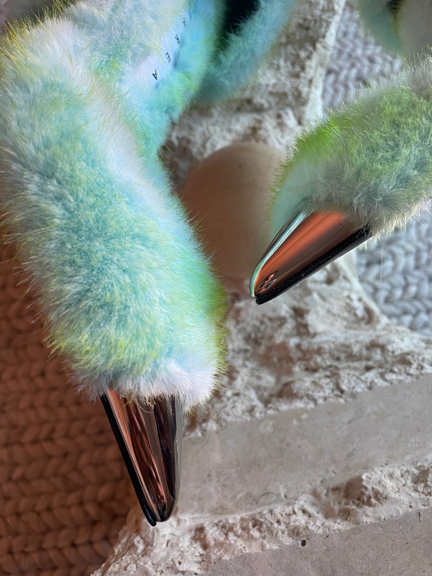 Area x Sergio Rossi Dagger Faux Fur Pumps