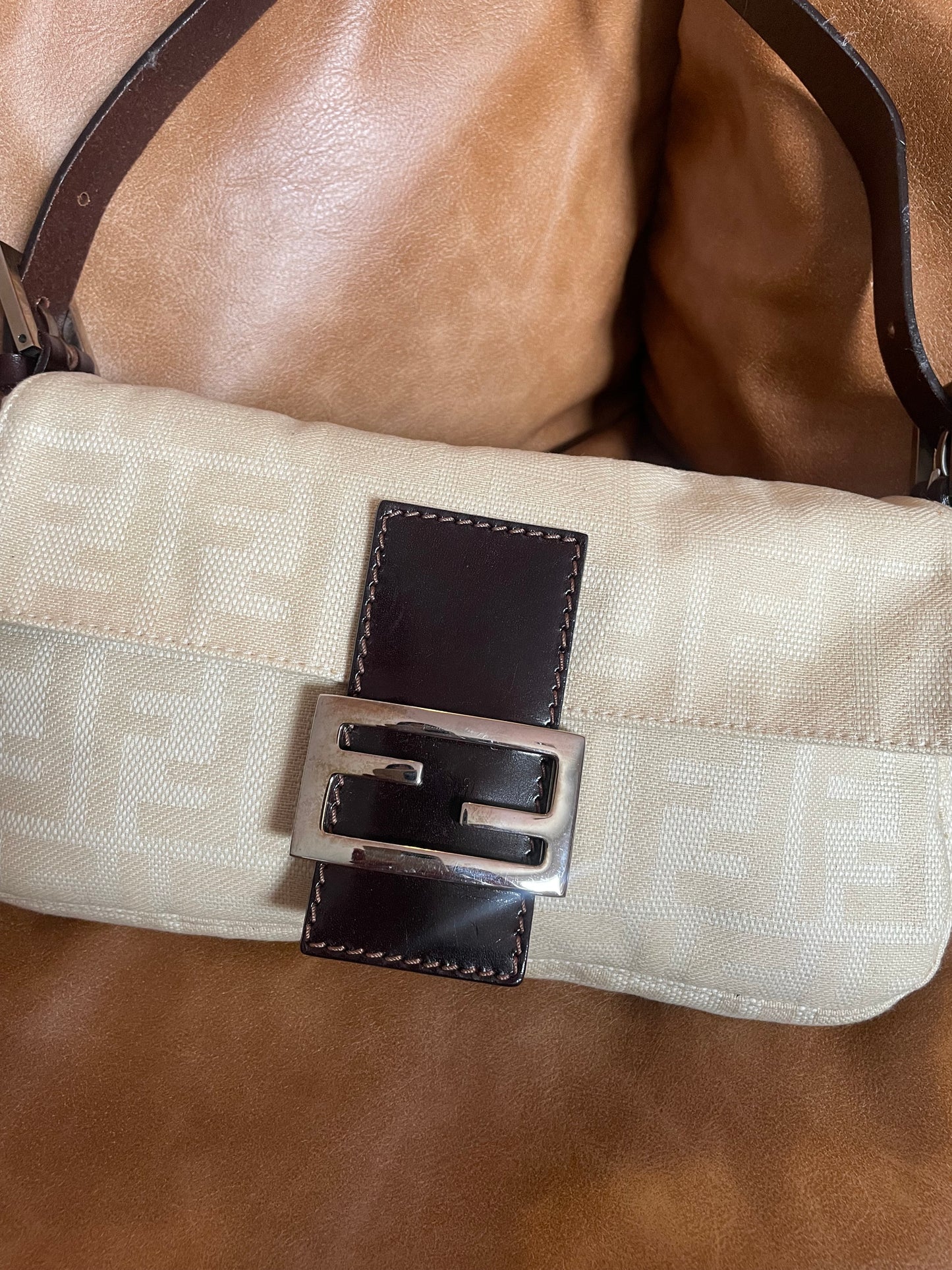 Fendi Zucca Mamma Baguette Shoulder Bag