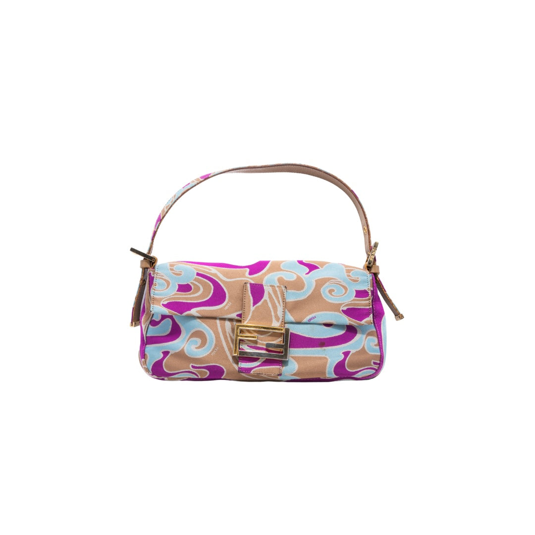 Fendi Multi-color Swirl Print Baguette Bag