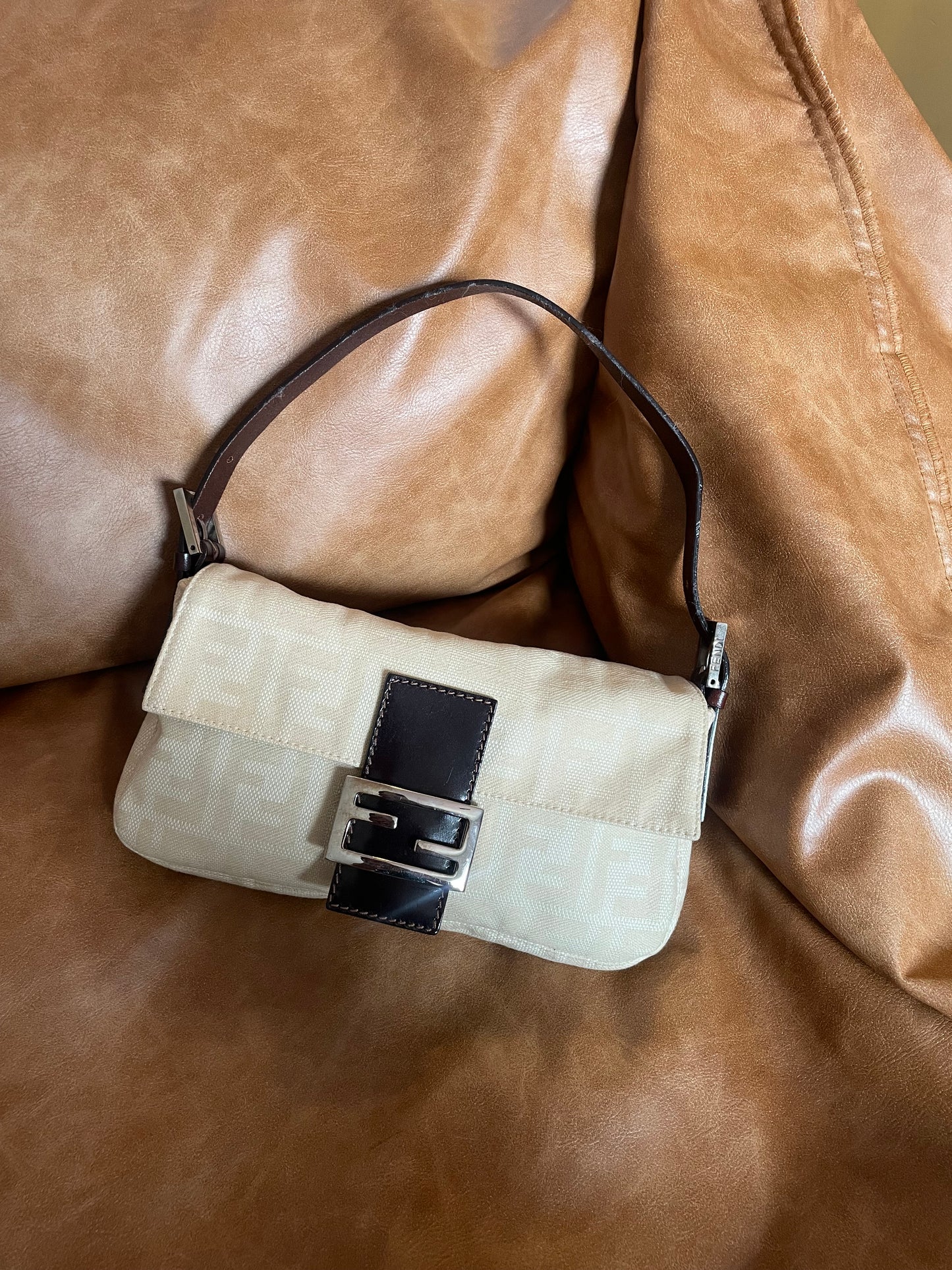 Fendi Zucca Mamma Baguette Shoulder Bag