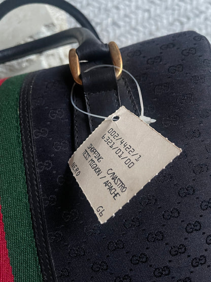 Vintage Gucci 1986 Nero GG Monogram Canvas Boston Bag