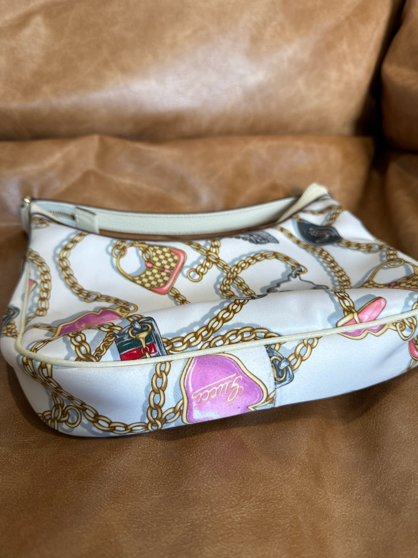 Gucci Satin Guccissima Charmy Hobo