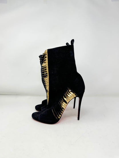 Christian Louboutin Veau Velours Nappa Miss Circus 120 Peep Toe Boots