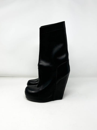 Rick Owens Wedge Leather Boots