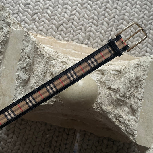 Vintage Burberry's Leather Nova Check Belt