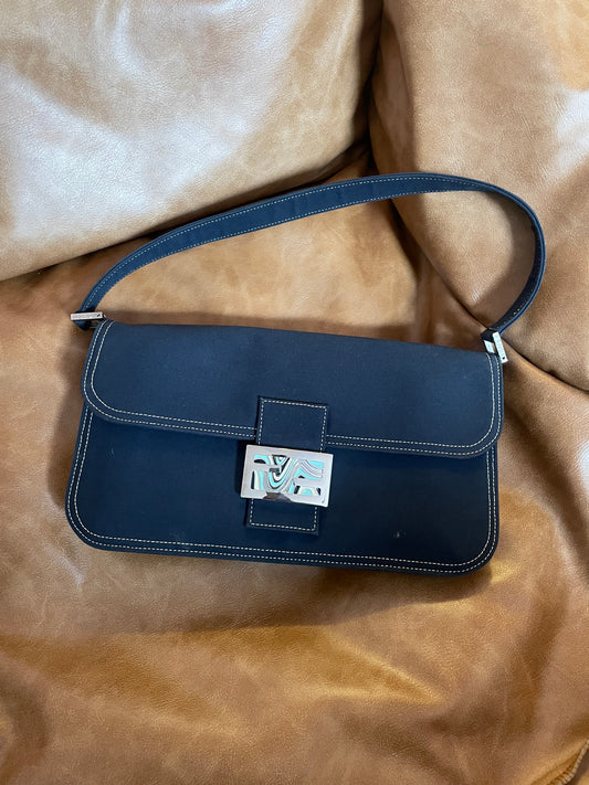 Fendi Denim Accordion Baguette