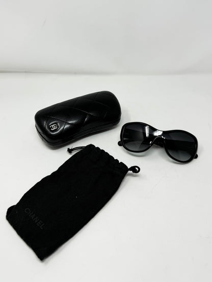 Chanel Sheild Tweed Pattern Sunglasses