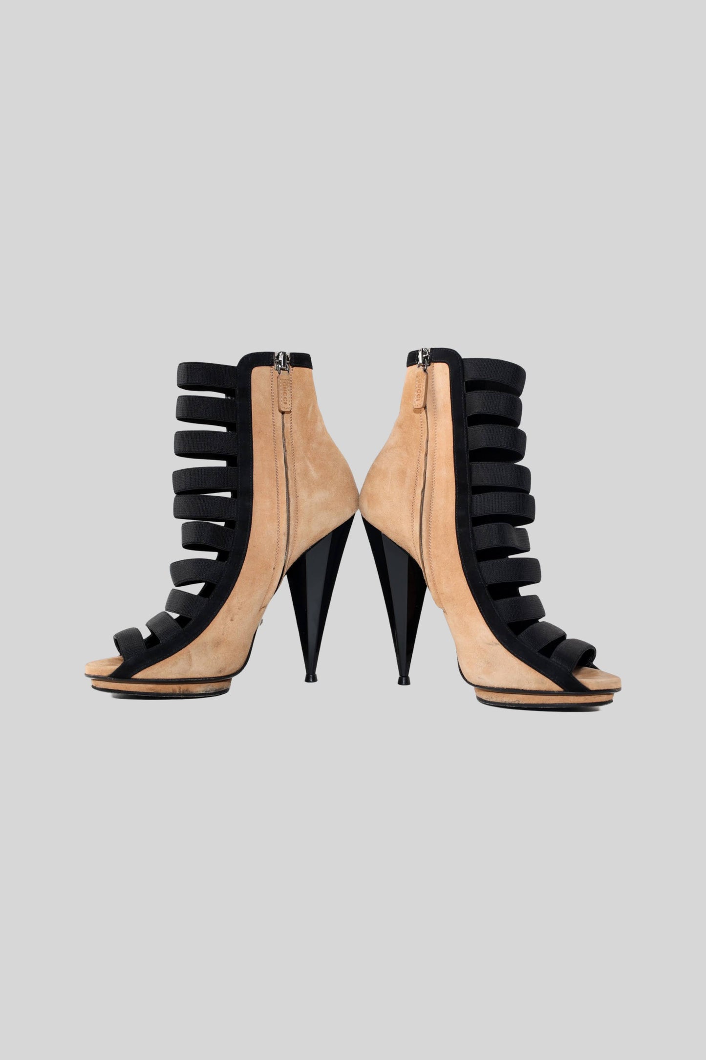 Gucci Kid Scamosciato Elastic Olimpia Open Toe Booties