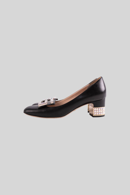 Gucci Madelyn Black Crystal Pump