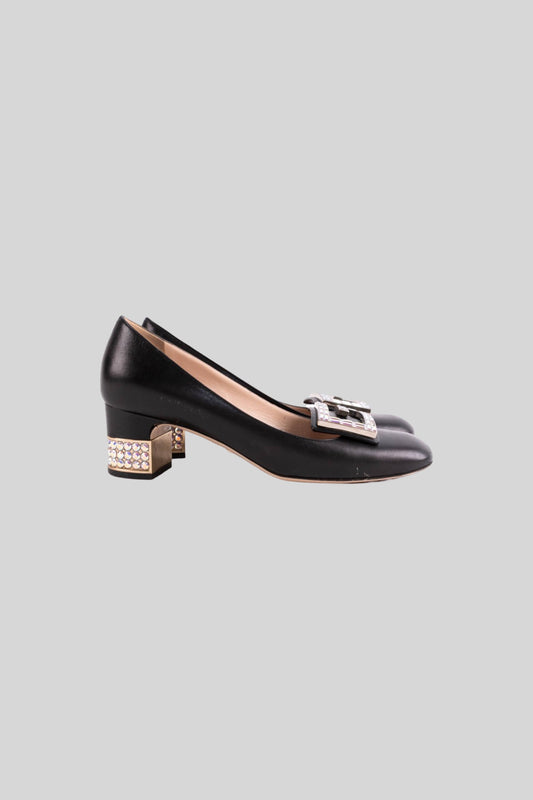 Gucci Madelyn Black Crystal Pump