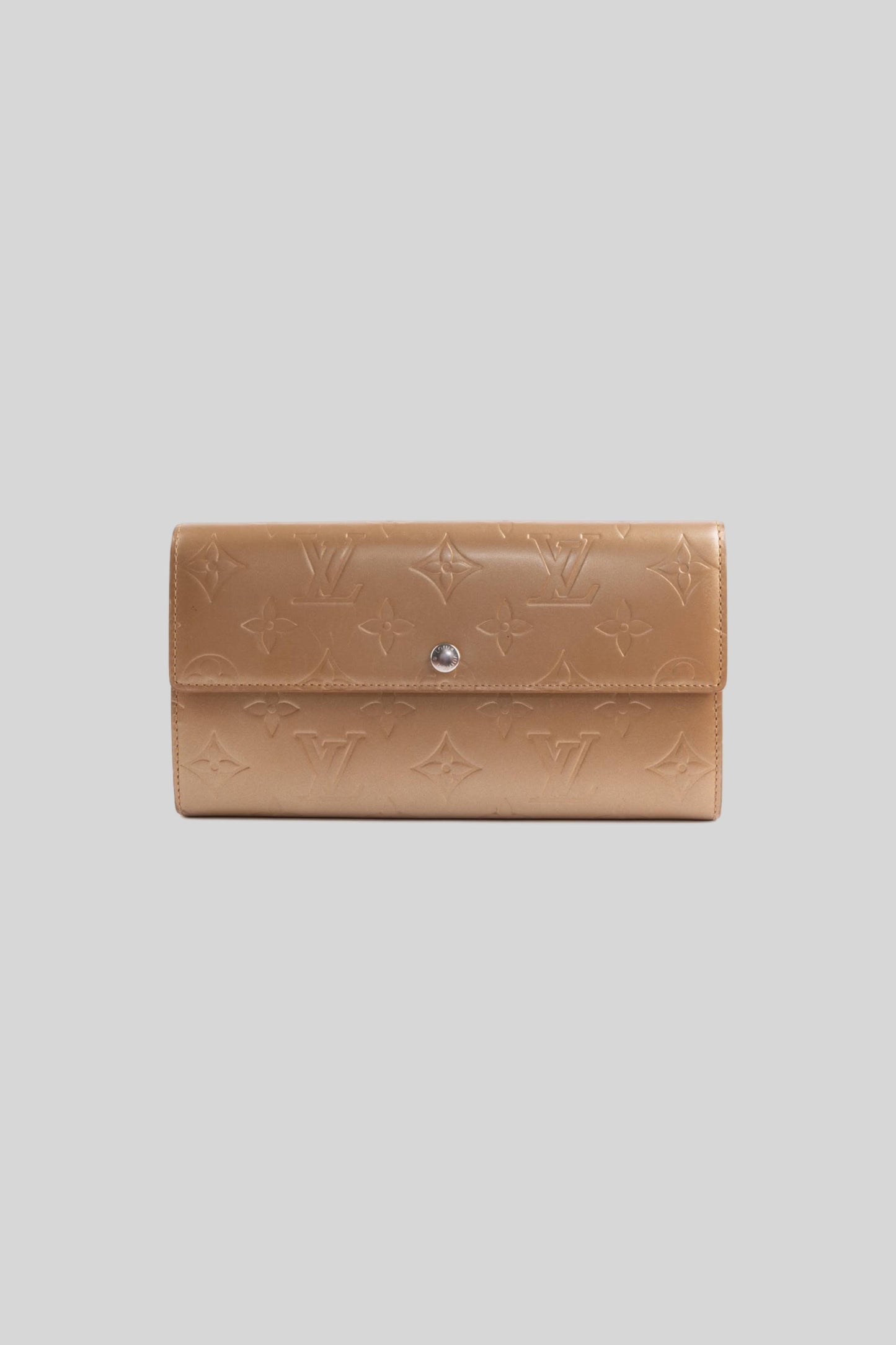 Louis Vuitton Monogram Matte Portefeuille Vernis Sarah Wallet