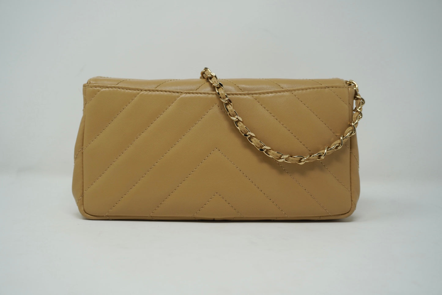 Chanel Tan Chevron Stitch on Wrislet Chain