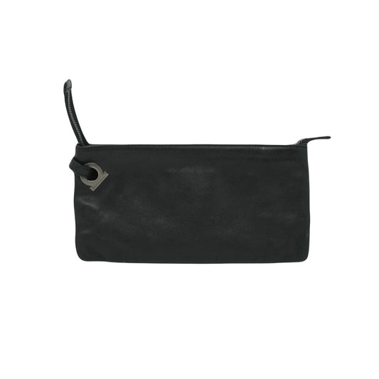 Salvatore Ferragamo Black Leather Wristlet