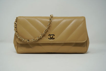 Chanel Tan Chevron Stitch on Wrislet Chain