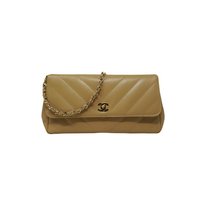 Chanel Tan Chevron Stitch on Wrislet Chain