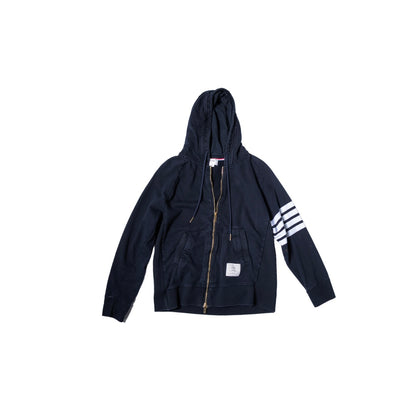 Thom Browne 4-Bar Cotton Zip-Up Hoodie