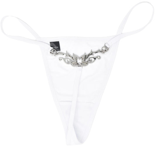 Butterfly Tattoo Reworked Thong | White