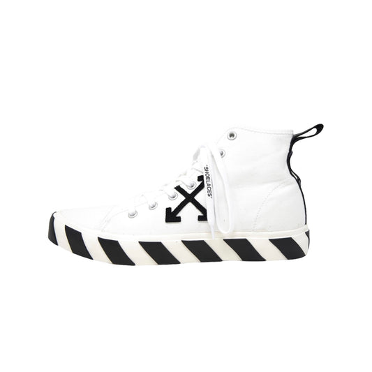 Off-White Vulcanized Canvas Mid-Top Sneakers