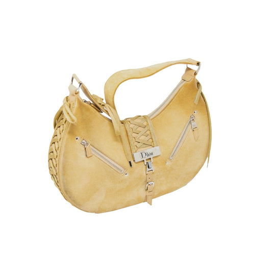 Christian Dior Suede Admit It Lace Up Shoulder Bag