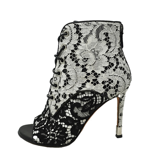 Givenchy Floral Lace Peep Toe Booties