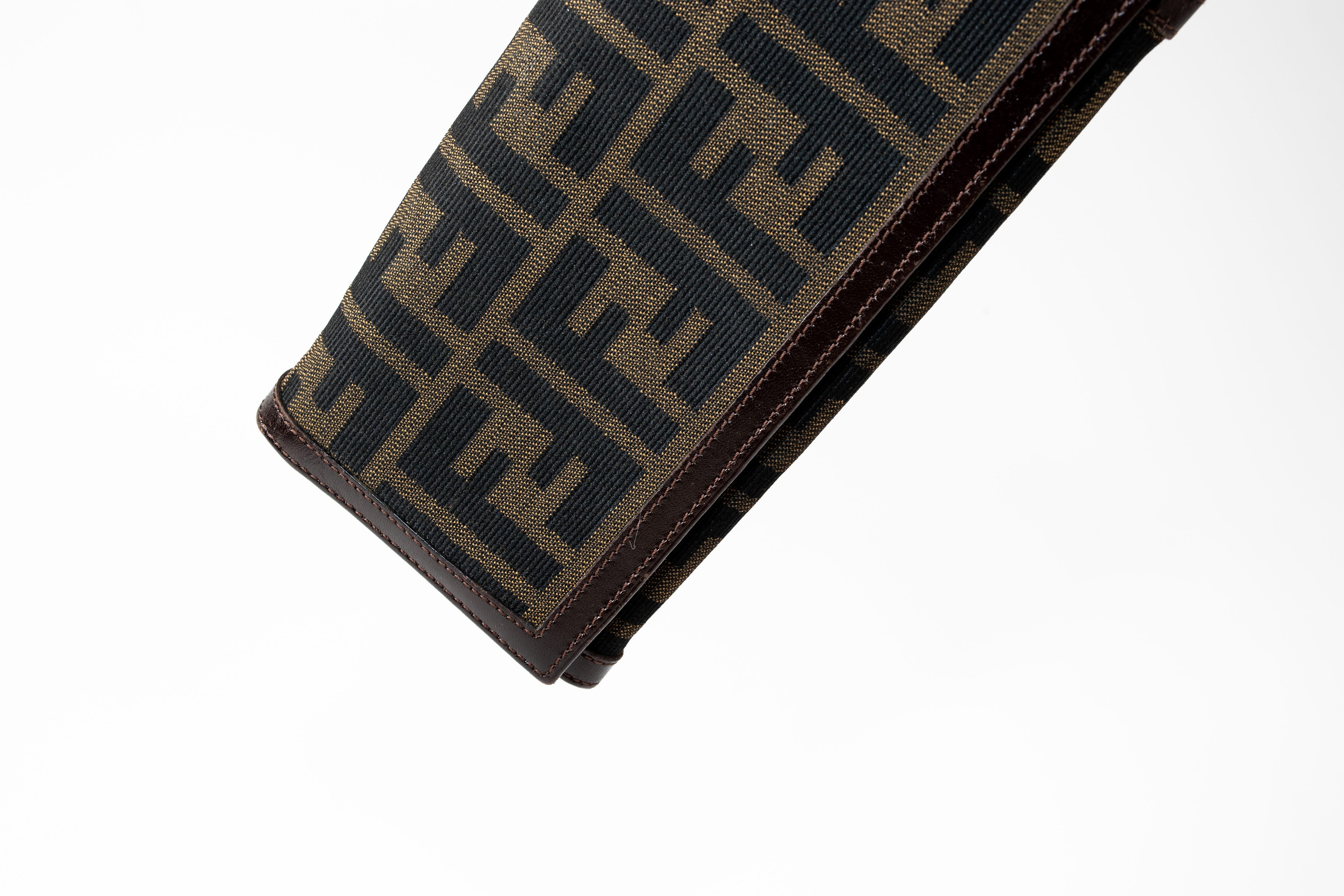 Fendi FF Zucca Brown Leather Long Wallet | Fomo Rochester, NY