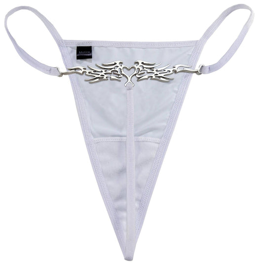 Heart Tattoo Reworked Thong | White